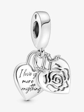 Pandora Rose Heart Padlock Dangle Charm